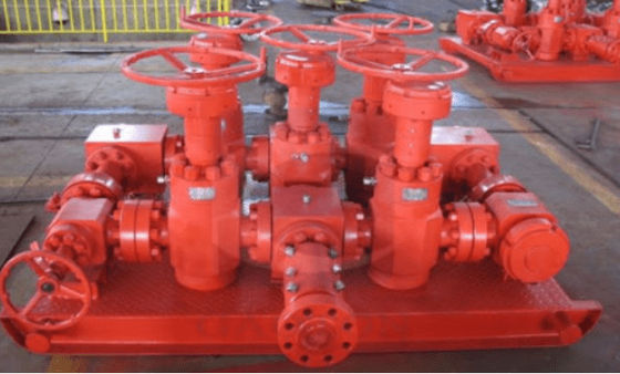 Manifold de estrangulamento de ensaio de poços de petróleo com controle de pressão de 3000 psi e padrão API 16C