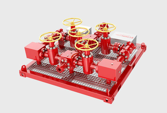 Manifold de estrangulamento de ensaio de poços de petróleo com controle de pressão de 3000 psi e padrão API 16C