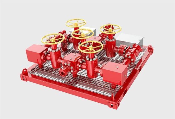 Manifold de estrangulamento de ensaio de poços de petróleo com controle de pressão de 3000 psi e padrão API 16C